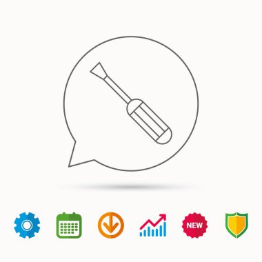 Tornavida simgesi. Onarım veya düzeltme aracı işareti.