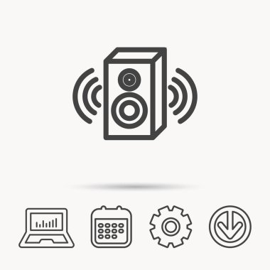 Ses simgesi. Müzik hoparlör işareti.