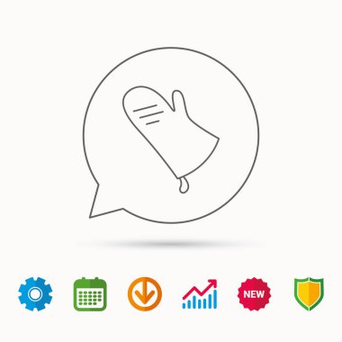 Potholder simgesi. Mutfak koruma eldiven işareti.