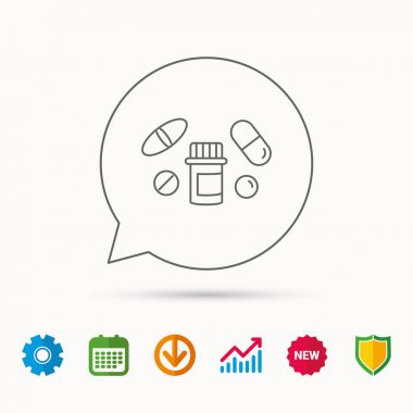 Hapları simgesi. Eczane şişe işareti.