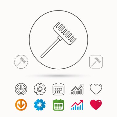 Komisyon simgesi. Bahçe ekipman işareti.