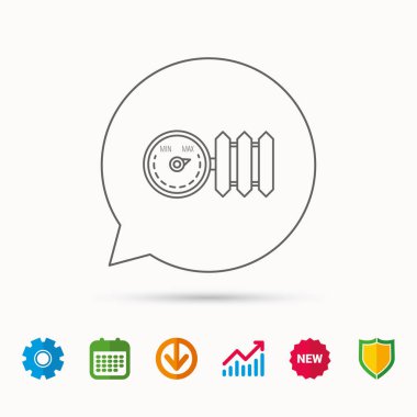 Radyatör regülatör simgesi olan. Isıtıcı işareti.