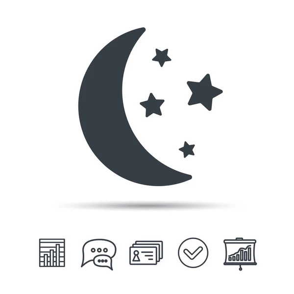 Mond und Sterne. Nachtschlafzeichen. — Stockvektor