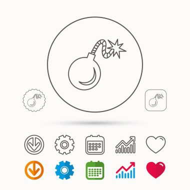 Retro bomba simgesi. Patlama patlayabilir işareti.