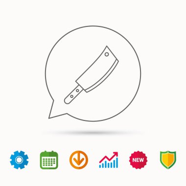 Kasap bıçağı simgesi. Mutfak Şef aracı işareti.