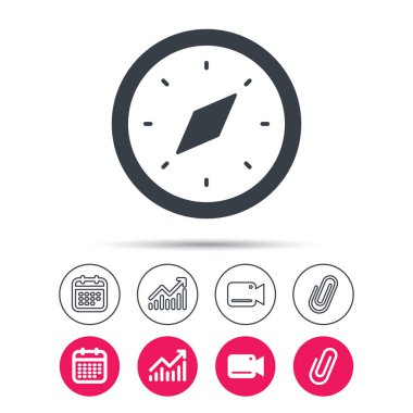 Pusula simgesini. Navigasyon cihazı işareti.