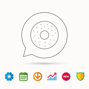 Donut kutsal kişilerin resmi. Tatlı çörek işareti.