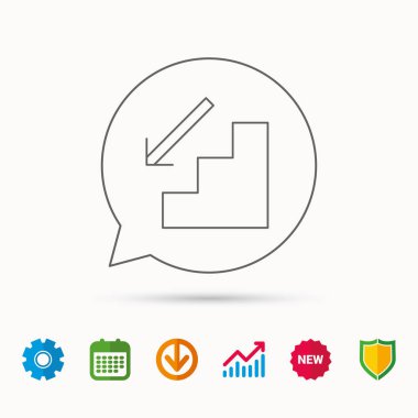 Alt katta simgesi. Yön ok işareti.