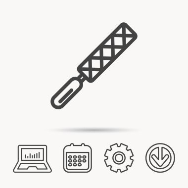 Dosya aracı simgesi. Marangoz ekipman işareti.
