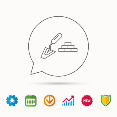 Bitirme simgesi. Tuğla işareti spatula.