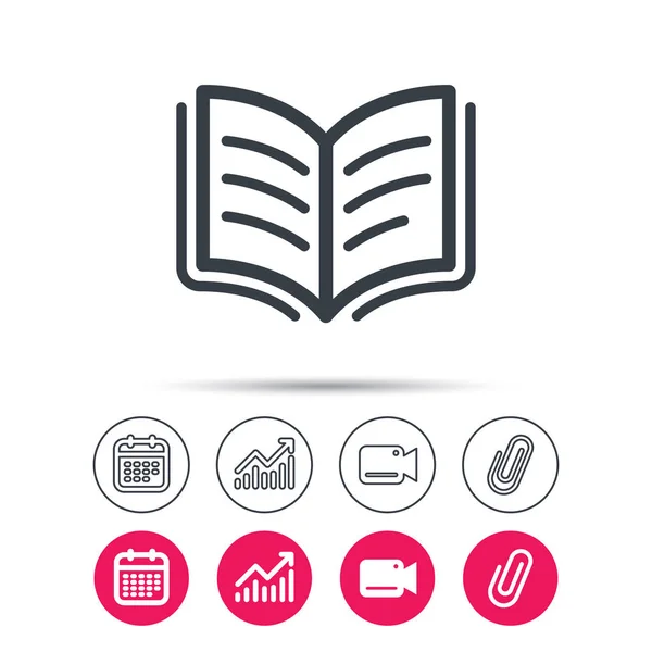 Boekpictogram. Studie literatuur teken. — Stockvector