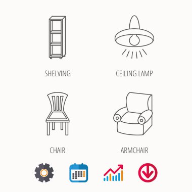 Sandalye, lamba ve koltuk simgeler tavan.