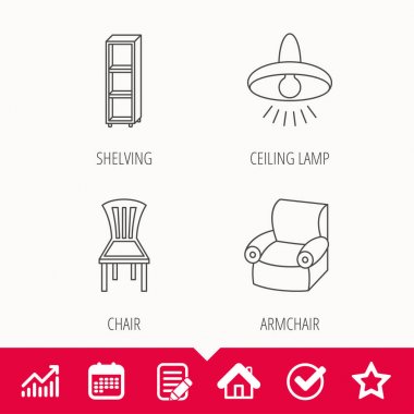 Sandalye, lamba ve koltuk simgeler tavan.