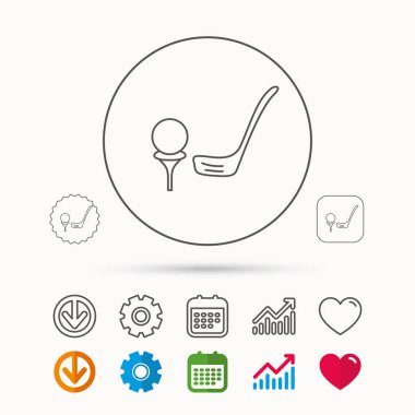 Golf Kulübü simgesi. Golf Spor işareti.