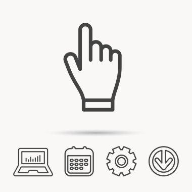 El simgesini tıklatın. Basın veya itme işaretçi işaret.