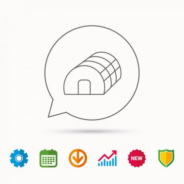 Sera karmaşık simgesi. Sera bina oturum.