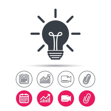 Ampul simgesi. Lamba aydınlatma işareti.