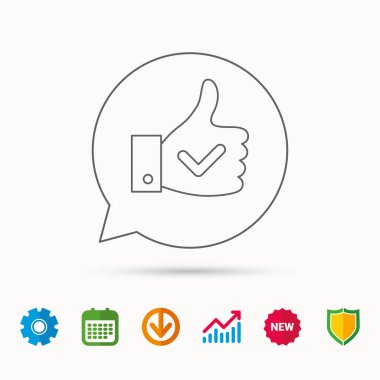 Yukarı gibi simge başparmak. Süper cool oy işareti.