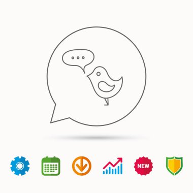 Konuşma balonu simgesinin kuş. Kısa mesajlar.