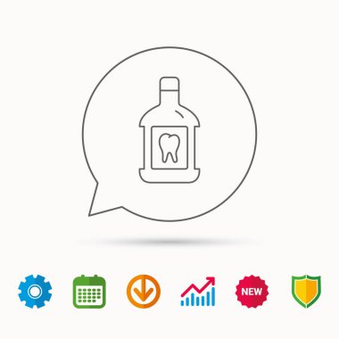 Gargara simgesi. Sözlü antibakteriyel sıvı işareti.