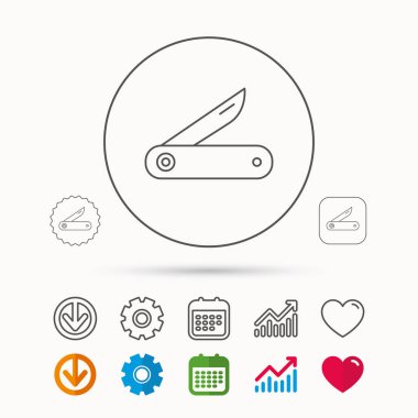 Multitool bıçak simgesi. Çok işlevli araç işareti.