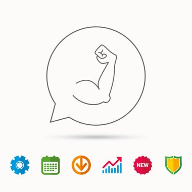 Pazı kas simgesi. Vücut geliştirmeci güçlü kol işareti.