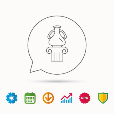 Müze simgesi. Ayağı üye antika vazo.