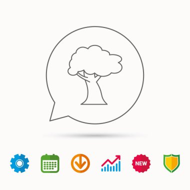 Meşe ağacı simgesi. Orman ahşap işareti.