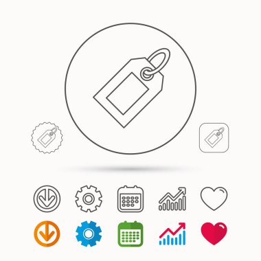 Satılık bir ses etiketi simgesi. Fiyat etiket işareti.