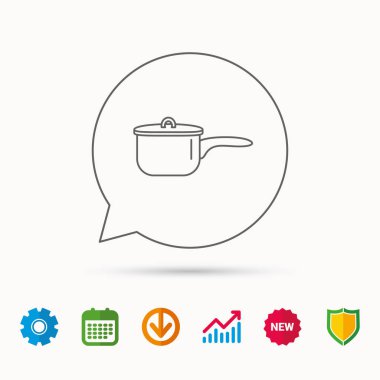 Tencere simgesi. Pişirme pan veya pot işareti.