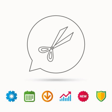 Bahçe makası simgesi. Secateurs işareti aracı.