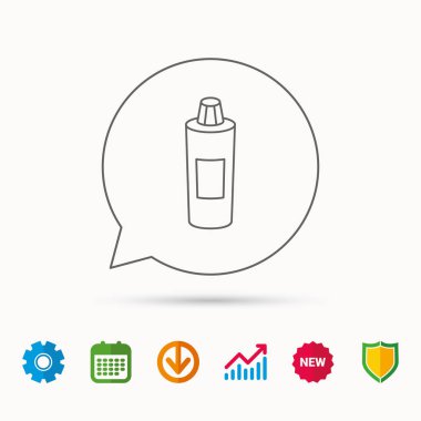 Şampuan şişesi simgesi. Sıvı sabun işareti.