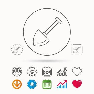 Kürek simgesi. Bahçe ekipman işareti.