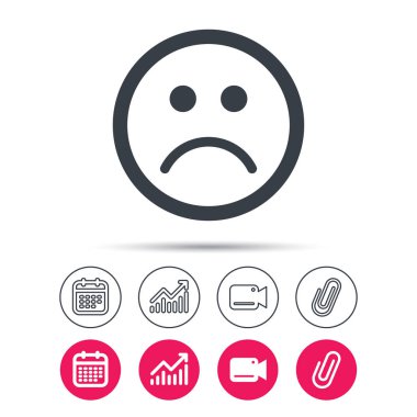 Üzgün smiley simgesi. Kötü geribildirim işareti.