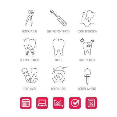 Diş çekimi, elektrikli diş fırçası simgeler.