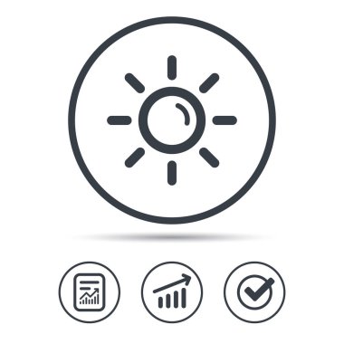 Güneş simgesi. Güneşli hava işareti.