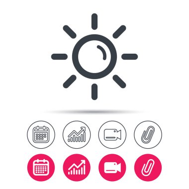 Güneş simgesi. Güneşli hava işareti.