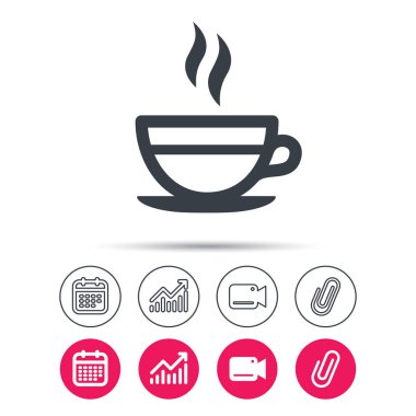 Çay Kupası simgesi. Sıcak kahve içecek işareti.