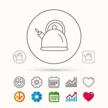 Çaydanlık simgesi. Mutfak su ısıtıcısı işareti.