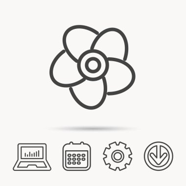 Havalandırma simgesi. Fan veya pervane işareti.