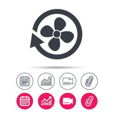 Havalandırma simgesi. Hava havalandırma veya fan işareti.