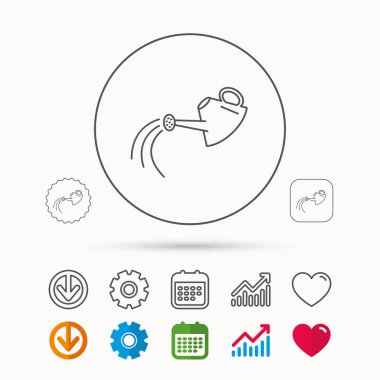 Sulama tenekesi simgesini. Bahçıvan ekipman işareti.