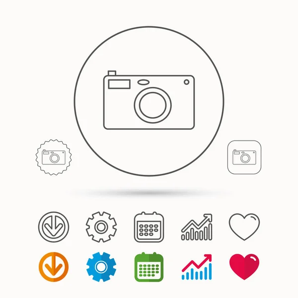 Photo camera icon. Photographer equipment sign. — Stock Vector