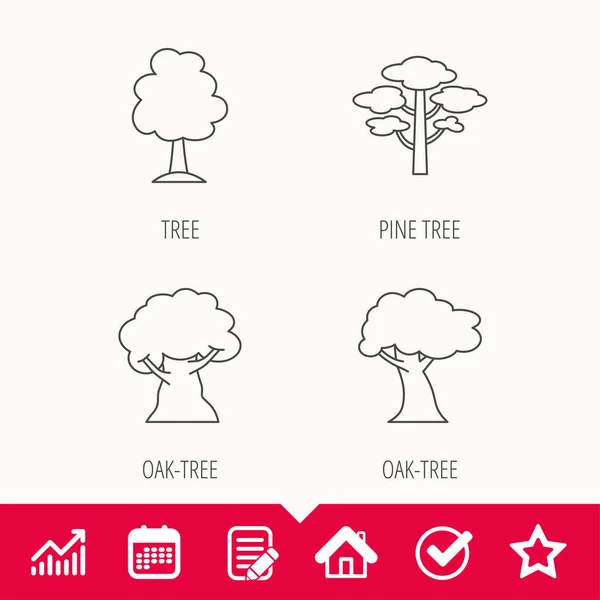 Pine tree, oak-tree icons. — Stock Vector