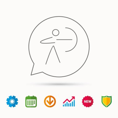 Okçuluk spor idolü. Archer longbow işareti ile.