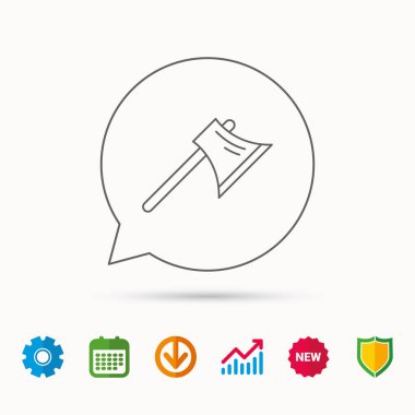 Balta simgesi. İşçi ekipman işareti.