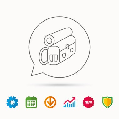 Sırt çantası simgesi. Seyahat ekipman işareti.