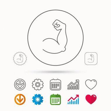 Pazı kas simgesi. Vücut geliştirmeci güçlü kol işareti.