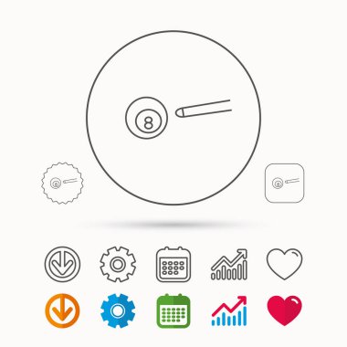 Bilardo topu simgesi. İşareti işaret spor.