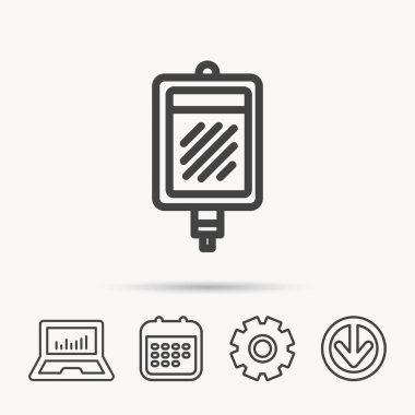 Kan bağışı simgesi. Tıp damla sayacı işareti.